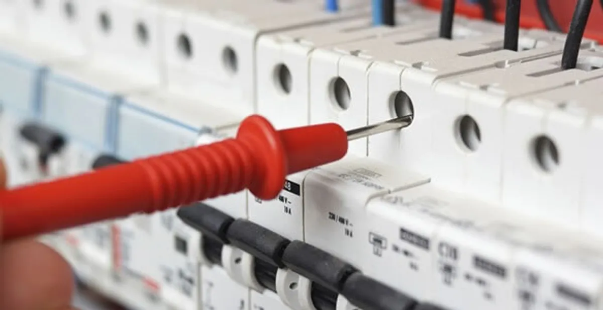 Electrical contractor testing circuit breakers during electrical repair in Roxbury, MA