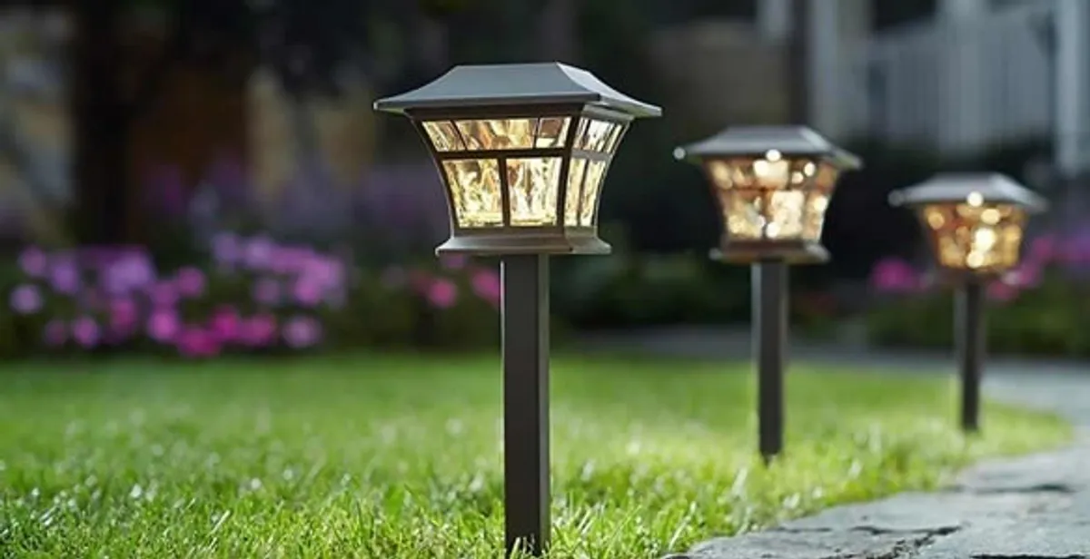 landscape lighting installation services with professionally installed pathway lights in Cambridge, MA